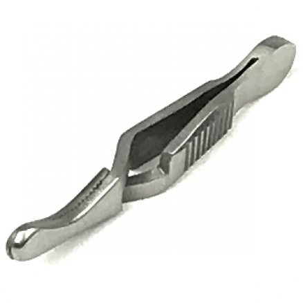 Клема "бульдог" по Dieffenbach, для кровоносних судин, зігнута. Довжина 3,5 см